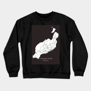 Lanzarote Spain Island Map Crewneck Sweatshirt